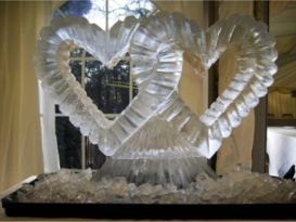 Interlocking Hearts Ice Sculpture